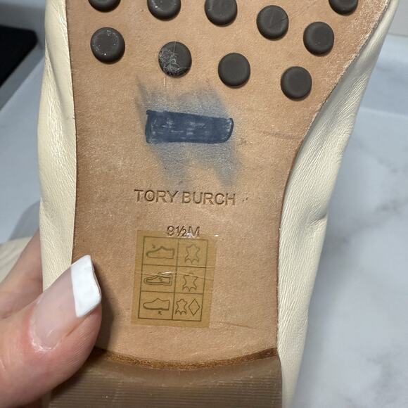 Tory Burch BALLET LOAFER Women’s US 9.5M New Cream Napa Leather Slip On Flat - Picture 7 of 12
